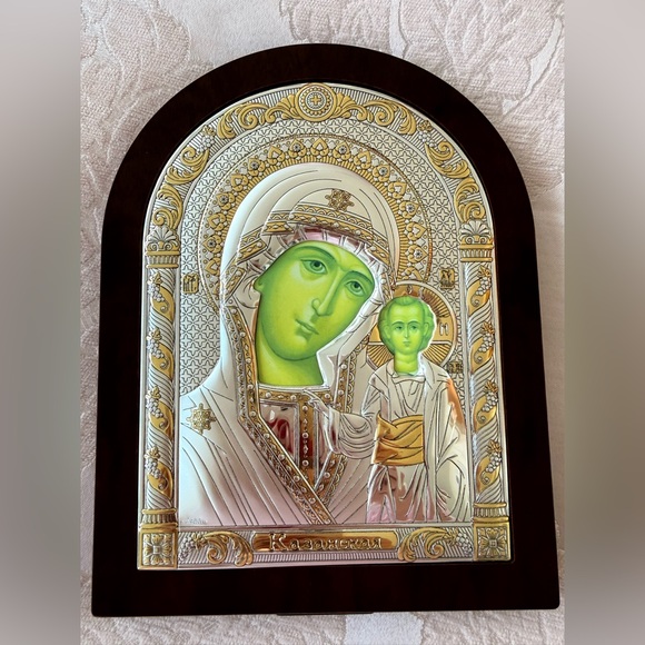 Precious Icon Plaque with Gold and Silver Accents